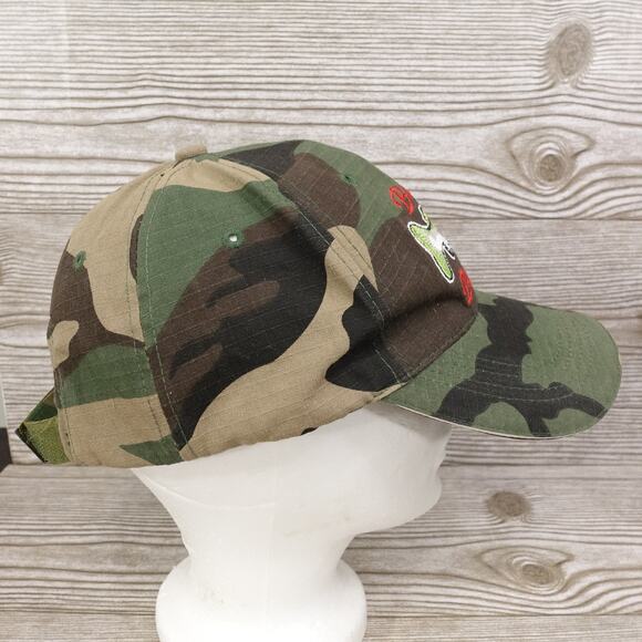 Bass Buster Hat Cap Strap Back Camouflage Embroidered Fishing Outdoors Mens - Picture 7 of 9